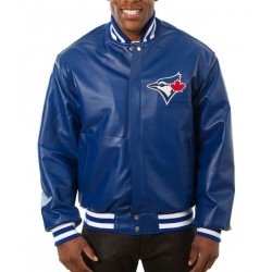 Toronto Blue Jays Varsity Royal Blue Leather Jacket